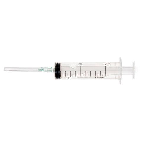 Шприц 3-х компонентный PASCAL, 20 мл КОМПЛЕКТ 5 шт. в коробке, игла 0,8х40 - 21G, 120608