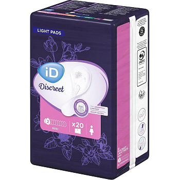 Прокладки урологические iD Light Discreet Mini 20 шт