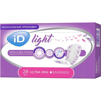 Прокладки урологические ID Light Ultra mini 28шт/уп